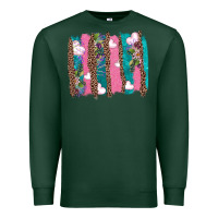 Sports Green v.d turquoise leopard and flowers  brushstrokes Premium Sweatshirt - AdoDesignShop