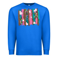 True Royal v.d turquoise leopard and flowers  brushstrokes Premium Sweatshirt - AdoDesignShop