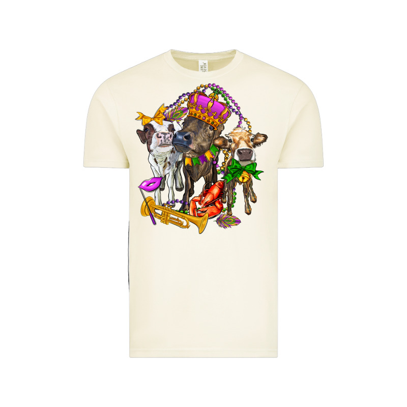 Little Cows And Mardi Gras Party Olivia Vintage Tee by OliviaCreatesArt | Teevron