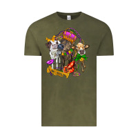 Vintage Olive little cows and mardi gras party olivia Vintage Tee - OliviaCreatesArt