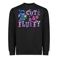Black cute and fluffy stitch Heavyweight Sweatshirt - AdoDesignShop