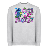 Heather Grey cute and fluffy stitch Heavyweight Sweatshirt - AdoDesignShop