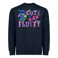 Navy cute and fluffy stitch Heavyweight Sweatshirt - AdoDesignShop