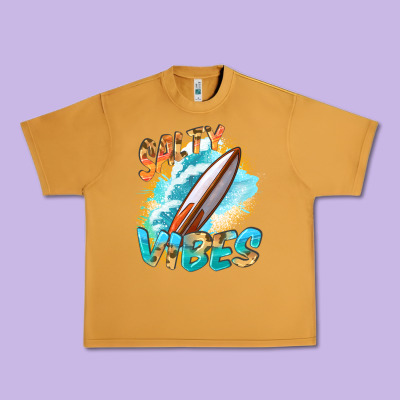 Salty Vibes Urban Heavy Tee Designed By Fadigitalartstudio