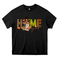Black Home girl Fall afro girl Heavy Core Tee - NancyCooperArtShop