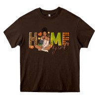 Chocolate Brown Home girl Fall afro girl Heavy Core Tee - NancyCooperArtShop