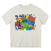 Cream my child is non verbal but her mama aint afro hand rana Heavy Core Tee - RanaPortraitStore