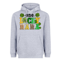 Heather Grey one lucky mama Heavyweight Hoodie - AdoDesignShop