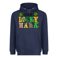 Navy one lucky mama Heavyweight Hoodie - AdoDesignShop