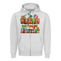 Dove Grey nacho average assistant Zipper Hoodie - AdoDesignShop