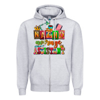 Heather Grey nacho average assistant Zipper Hoodie - AdoDesignShop