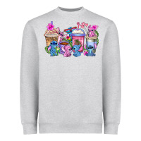 Heather Grey stitch with lilo coffee cups Heavyweight Sweatshirt - AdoDesignShop