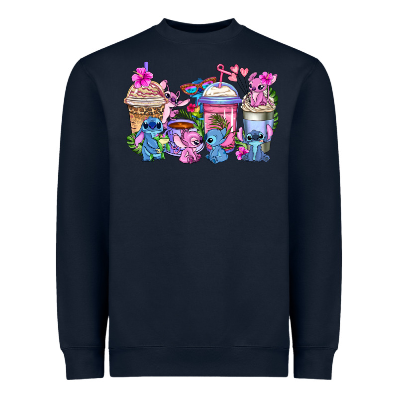 Stitch With Lilo Coffee Cups Heavyweight Sweatshirt by AdoDesignShop | Teevron