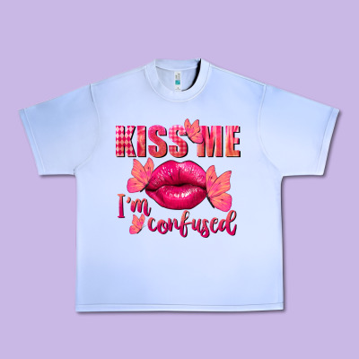 Kiss Me I'm So Confused Valentine's Day Urban Heavy Tee Designed By Fadigitalartstudio