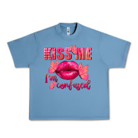 Pebble Blue Kiss me i'm so confused Valentine's Day Urban Heavy Tee - FaDigitalArtStudio