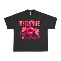 Pigment Black Kiss me i'm so confused Valentine's Day Urban Heavy Tee - FaDigitalArtStudio