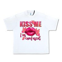 White Kiss me i'm so confused Valentine's Day Urban Heavy Tee - FaDigitalArtStudio