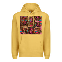 Antique Gold valentines day violin and cowboy boots country music Premium Hoodie - Jasminsmagicworld