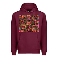 Burgundy valentines day violin and cowboy boots country music Premium Hoodie - Jasminsmagicworld
