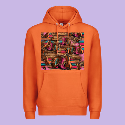 Valentines Day Violin And Cowboy Boots Country Music Premium Hoodie Designed By Jasminsmagicworld