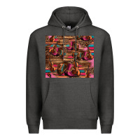 Charcoal Heather valentines day violin and cowboy boots country music Premium Hoodie - Jasminsmagicworld
