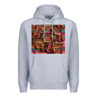 Heather Grey valentines day violin and cowboy boots country music Premium Hoodie - Jasminsmagicworld