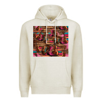 Oatmeal Heather valentines day violin and cowboy boots country music Premium Hoodie - Jasminsmagicworld