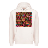 Pale Pink valentines day violin and cowboy boots country music Premium Hoodie - Jasminsmagicworld