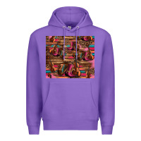 Purple valentines day violin and cowboy boots country music Premium Hoodie - Jasminsmagicworld