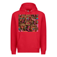 Red valentines day violin and cowboy boots country music Premium Hoodie - Jasminsmagicworld