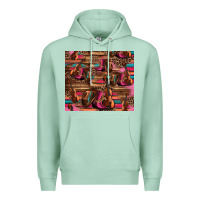 Seafoam valentines day violin and cowboy boots country music Premium Hoodie - Jasminsmagicworld