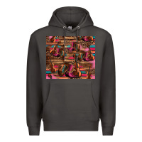 Smoke valentines day violin and cowboy boots country music Premium Hoodie - Jasminsmagicworld