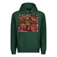 Sports Green valentines day violin and cowboy boots country music Premium Hoodie - Jasminsmagicworld