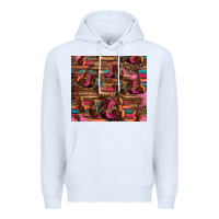 White valentines day violin and cowboy boots country music Premium Hoodie - Jasminsmagicworld