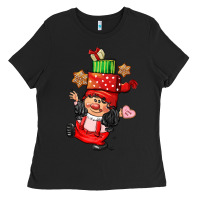 Black cute christmas girl gnome Ladies Tee - CowGirlArtShop