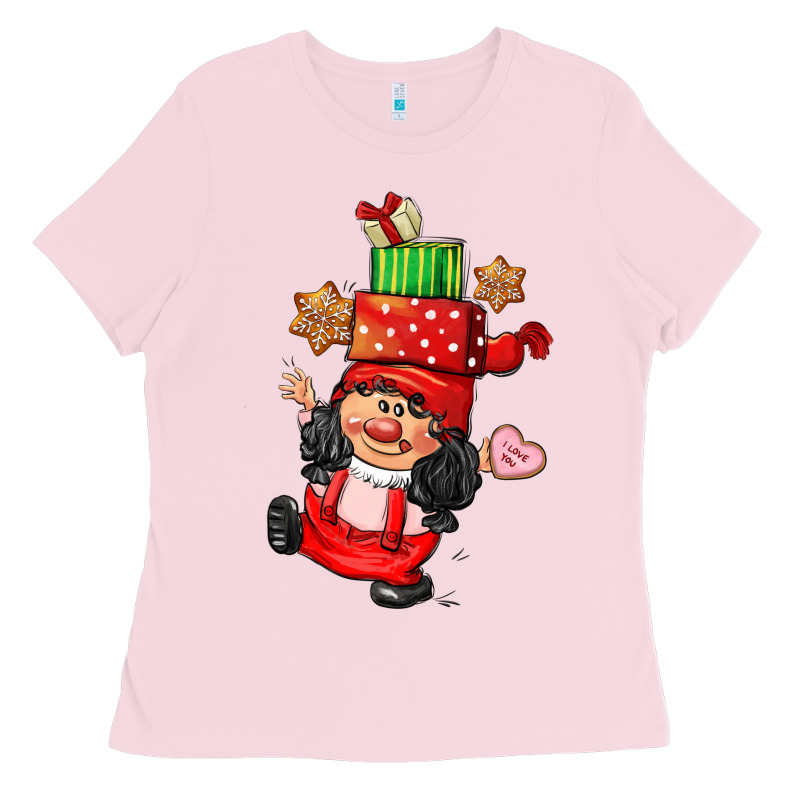 Cute Christmas Girl Gnome Ladies Tee by CowGirlArtShop | Teevron