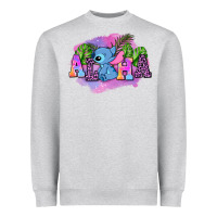 Heather Grey aloha stitch Heavyweight Sweatshirt - AdoDesignShop