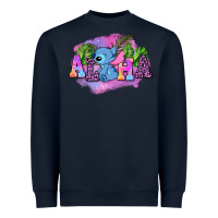 Navy aloha stitch Heavyweight Sweatshirt - AdoDesignShop