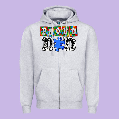Proud Dad Zipper Hoodie Designed By Adodesignshop