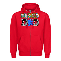 Red proud dad Zipper Hoodie - AdoDesignShop