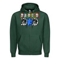 Sports Green proud dad Zipper Hoodie - AdoDesignShop