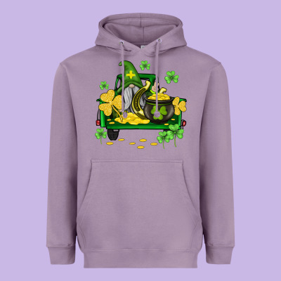 St Patricks Truck And Gnome Heavyweight Hoodie Designed By Adodesignshop