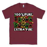 Burgundy 100 pure brown sugar extra fine Classic Tee - CowGirlArtShop