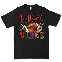 Black Football vibes red and blue Premium Tee - HowdyJamesFarm