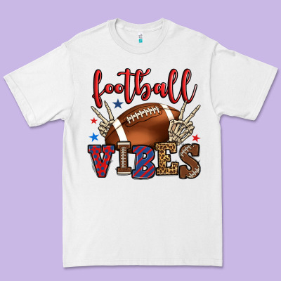 Football Vibes Red And Blue Premium Tee Designed By Howdyjamesfarm