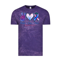 Cloud Purple Peace Love Cure Thyroid Cancer Vintage Tee - Jasminsmagicworld
