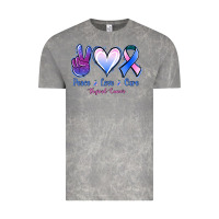 Cloud Rock Peace Love Cure Thyroid Cancer Vintage Tee - Jasminsmagicworld