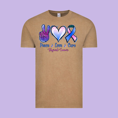 Peace Love Cure Thyroid Cancer Vintage Tee Designed By Jasminsmagicworld