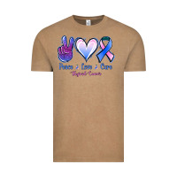 Vintage Coffee Peace Love Cure Thyroid Cancer Vintage Tee - Jasminsmagicworld
