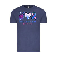 Vintage Denim Peace Love Cure Thyroid Cancer Vintage Tee - Jasminsmagicworld